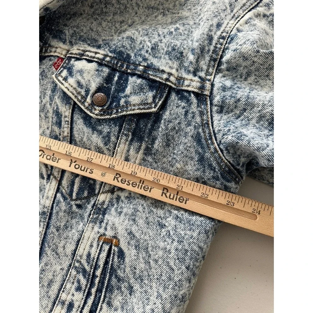 Vintage Levis 80s Sherpa Trucker Jacket Medium Acid Wash Denim USA Made 70609